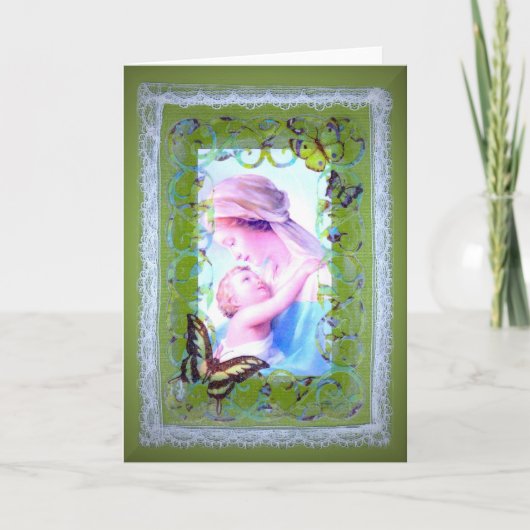 Religieuze blanco kaart Madona en kind (Voorkant)