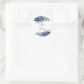 Religieuze blauwe Rozen Floral Elegant Classic Rou Ronde Sticker (Tas)