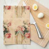 Religieuze bloeiende Maagd Maria Rozen Theedoek (Quarter Fold)