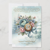 Religieuze Bloemen Kerstmis Geboorteplaats Schrift Feestdagenkaart (Voorkant)