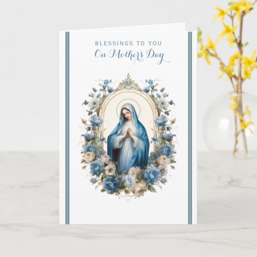 Religieuze Bloemen Moederdag Gebed Kaart (Gele Bloem)