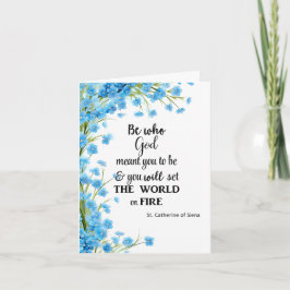 Religieuze Bloemen St. Catharina van Siena Quote Kaart