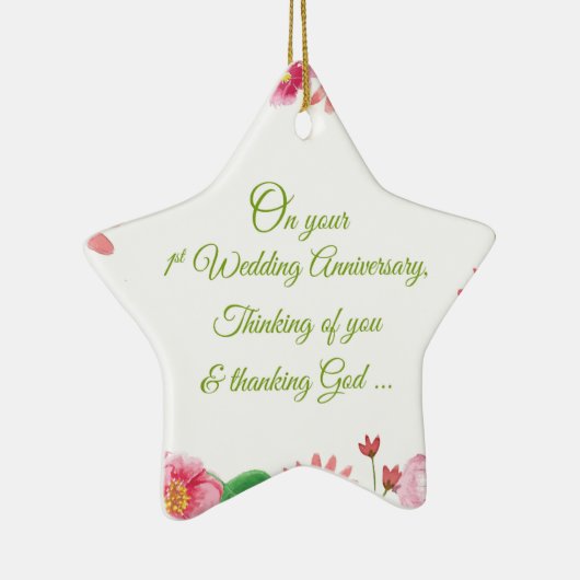 Religieuze bloemen van het Jubileum van de eerste  Keramisch Ornament (Rechts)