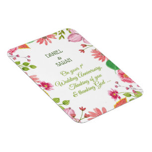 Religieuze bloemen voor 1e huwelijksjubileum magneet