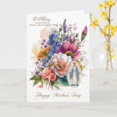 Religieuze Bloemige Moederdag Gebed Kaart (Gele Bloem)