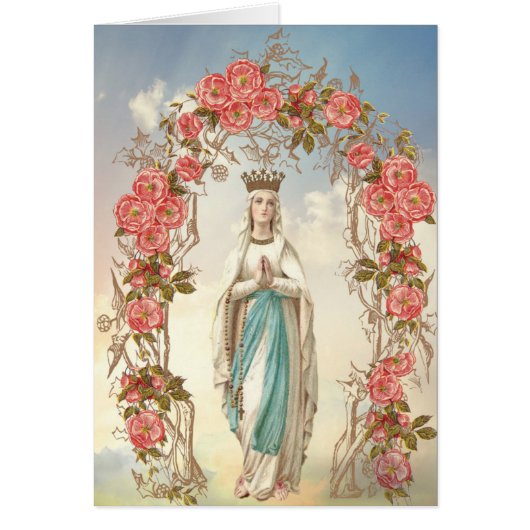 Religieuze blote Maagd Mary Floral  (Voorkant)