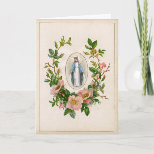Religieuze blote Maagd Mary Floral  Kaart