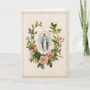 Religieuze blote Maagd Mary Floral  Kaart