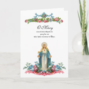 Religieuze blote Maagd Mary Floral  Kaart