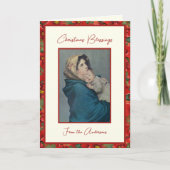 Religieuze blote moeder Baby Jesus Floral Holiday Feestdagen Kaart (Voorkant)