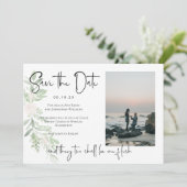 Religieuze Blush Floral Bewaar de datum Fotokaart Save The Date (Staand voorkant)