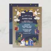 Religieuze boog Kerststal Feest Uitnodiging (Voorkant / Achterkant)