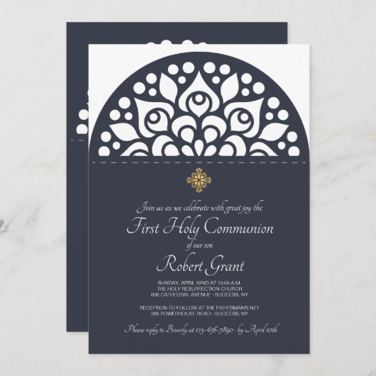 Religieuze Boog Uitnodiging (Voorkant / Achterkant)