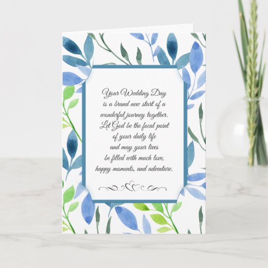 Religieuze bruiloft Blue Lijst Kaart (Voorkant)