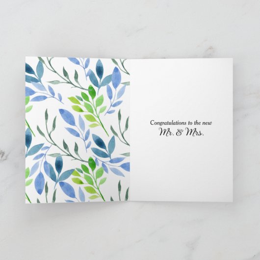 Religieuze bruiloft Blue Lijst Kaart (Binnen)