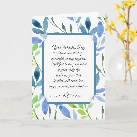 Religieuze bruiloft Blue Lijst Kaart (Gele Bloem)