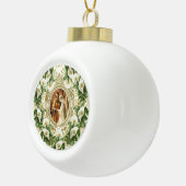 Religieuze bruiloft Calla Lily Kerstmis Keramische Bal Ornament (Rechts)