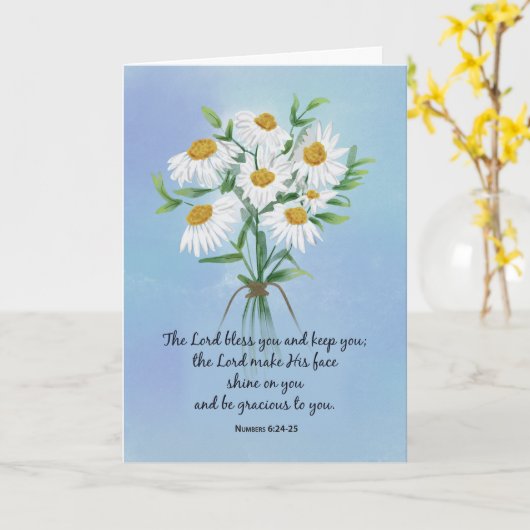 Religieuze bruiloft Jubileum Bouquet van Daisies Kaart (Gele Bloem)