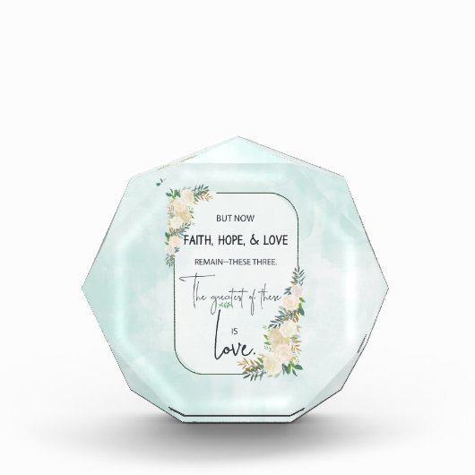 Religieuze bruiloft Jubileum Faith Hope Love Fotoblokken (Voorkant)