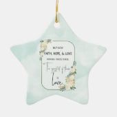 Religieuze bruiloft Jubileum Faith Hope Love Keramisch Ornament (Voorkant)