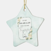 Religieuze bruiloft Jubileum Faith Hope Love Keramisch Ornament (Links)