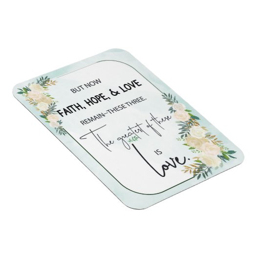 Religieuze bruiloft Jubileum Faith Hope Love Magneet (Rechterzijde)