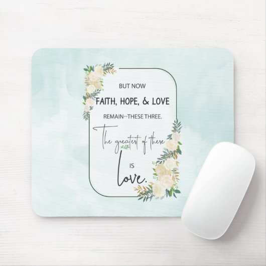 Religieuze bruiloft Jubileum Faith Hope Love Muismat (Met muis)