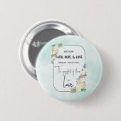 Religieuze bruiloft Jubileum Faith Hope Love Ronde Button 5,7 Cm (Voorkant /achterkant)