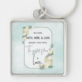 Religieuze bruiloft Jubileum Faith Hope Love Sleutelhanger (Voorkant)