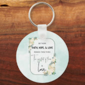 Religieuze bruiloft Jubileum Faith Hope Love Sleutelhanger (Voorkant)