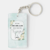 Religieuze bruiloft Jubileum Faith Hope Love Sleutelhanger (achterkant)