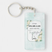 Religieuze bruiloft Jubileum Faith Hope Love Sleutelhanger (Voorkant)