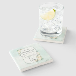 Religieuze bruiloft Jubileum Faith Hope Love Stenen Onderzetter