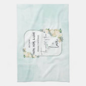 Religieuze bruiloft Jubileum Faith Hope Love Theedoek (Verticaal)