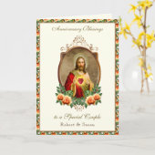 Religieuze bruiloft Jubileum Jezus Rozen Kaart (Gele Bloem)