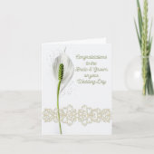 Religieuze bruiloft Kaart met bloem en kant (Voorkant)