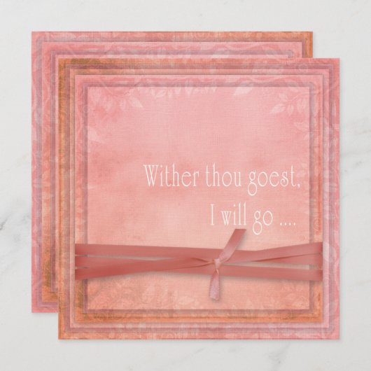 Religieuze bruiloft Whither Thou Goest Kaart (Voorkant / Achterkant)