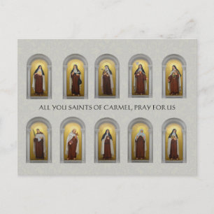 Religieuze Carmelite Saints schilderijen nun Pries Briefkaart