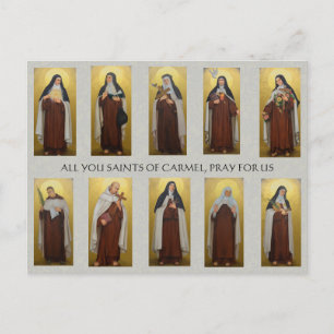 Religieuze Carmelite Saints schilderijen nun Pries Briefkaart