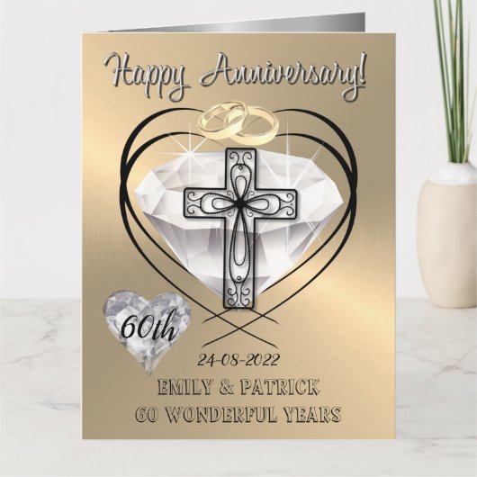 Religieuze Christelijke 60ste Jubileum voor bruilo Kaart (Voorkant)