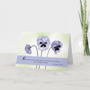 Religieuze Christelijke Aanmoediging Schrift Paars Kaart