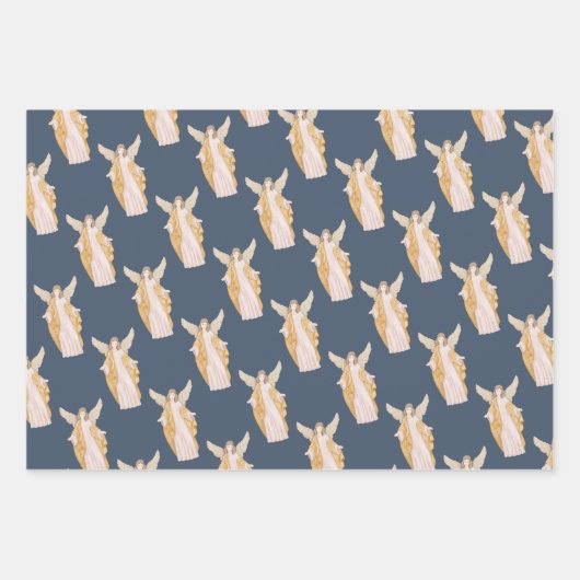 Religieuze Christelijke Angel Mary en Joseph Kerst Inpakpapier Vel (Voorkant)