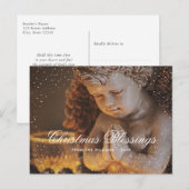  Religieuze Christelijke Angel Sneeuwkerst Feestdagenkaart (Voorkant / Achterkant)