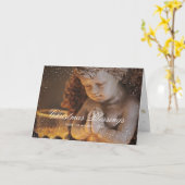 Religieuze Christelijke Angel Sneeuwkerst Kaart (Gele Bloem)