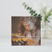 Religieuze Christelijke Angel Snow-kerstkaarten Feestdagenkaart (Staand voorkant)