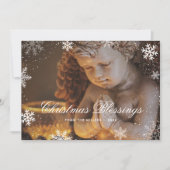 Religieuze Christelijke Angel Snowflake kerst Feestdagenkaart (Voorkant)