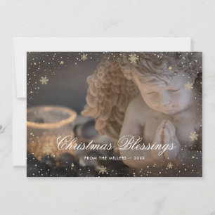 Religieuze Christelijke Angel Snowflakes kerst Feestdagenkaart