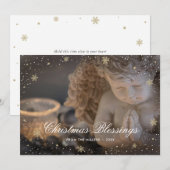 Religieuze Christelijke Angel Snowflakes kerst Feestdagenkaart (Voorkant / Achterkant)