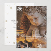 Religieuze Christelijke Angel Snowflakes kerst Feestdagenkaart (Voorkant / Achterkant)