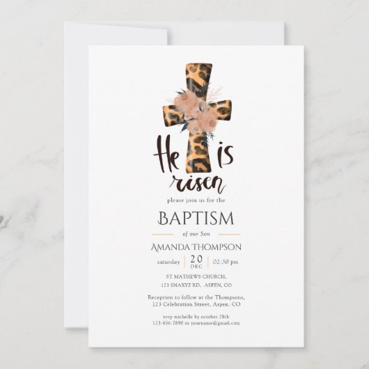 Religieuze Christelijke baptisme Kaart (Voorkant)